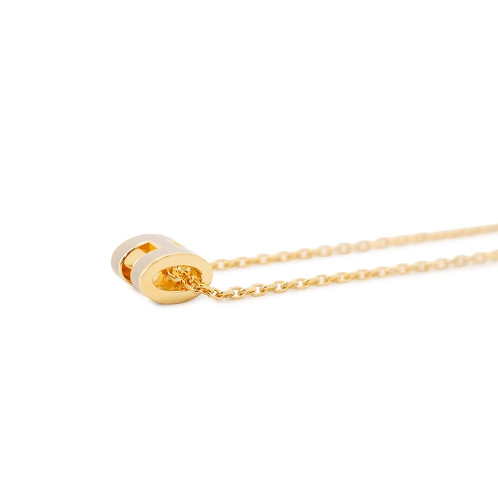 Hermes Necklace Mini Pop H Brown Glasse Gold — view 2