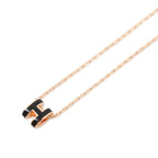 Hermes Necklace Mini Pop H Black Pink Gold — view 3