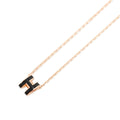 Hermes Necklace Mini Pop H Black Pink Gold