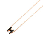 Hermes Necklace Mini Pop H Black Pink Gold