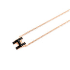 Hermes Necklace Mini Pop H Black Pink Gold — view 3