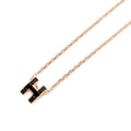 Hermes Necklace Mini Pop H Black Pink Gold