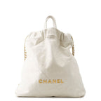 Chanel Backpack Chanel 22 Large Shiny Calfskin White