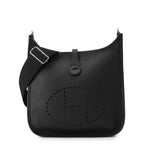 Hermes Shoulder Bag Evelyne 3 PM Black Silver Taurillon Clemence