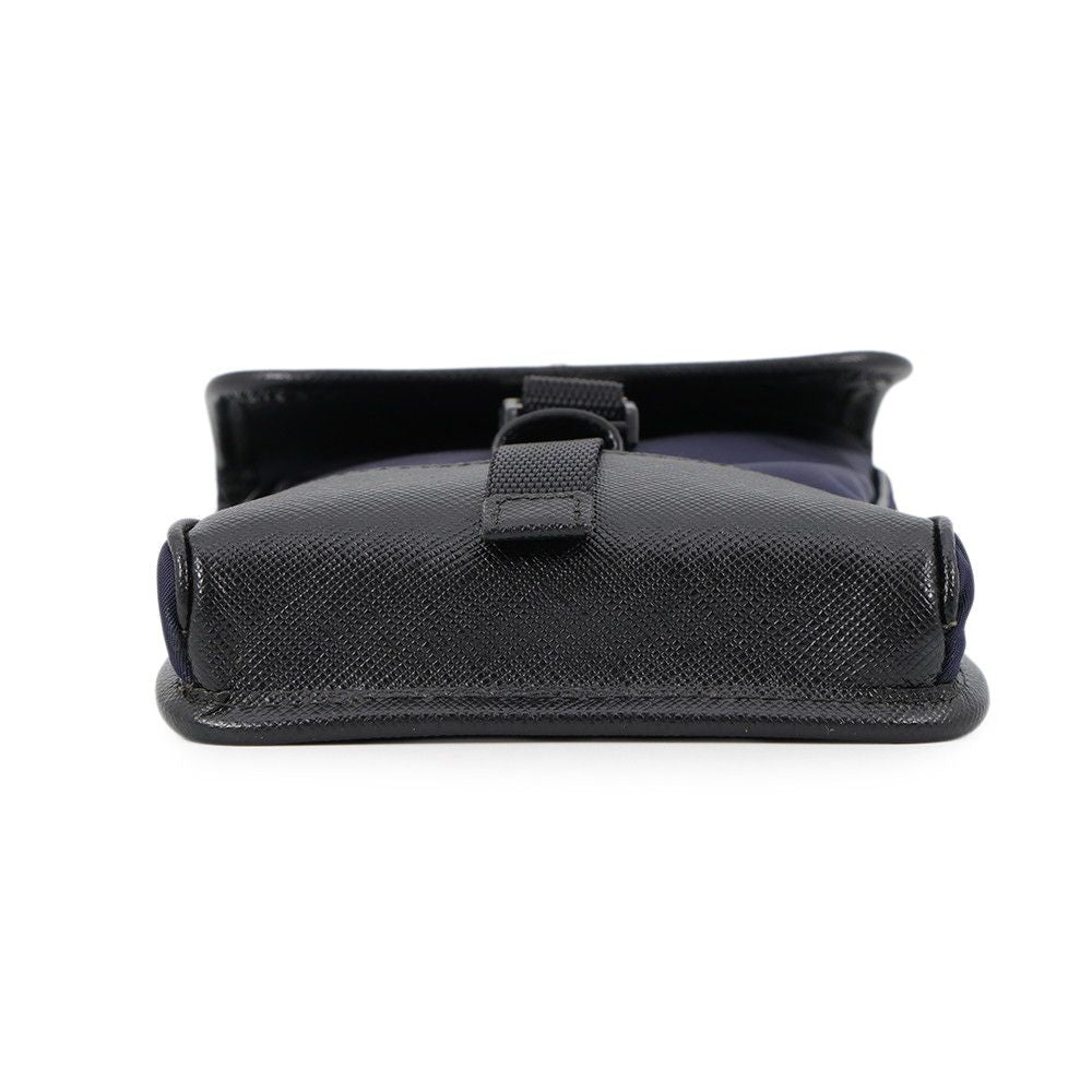Prada Shoulder Bag Triangle Logo Canvas Leather — view 3