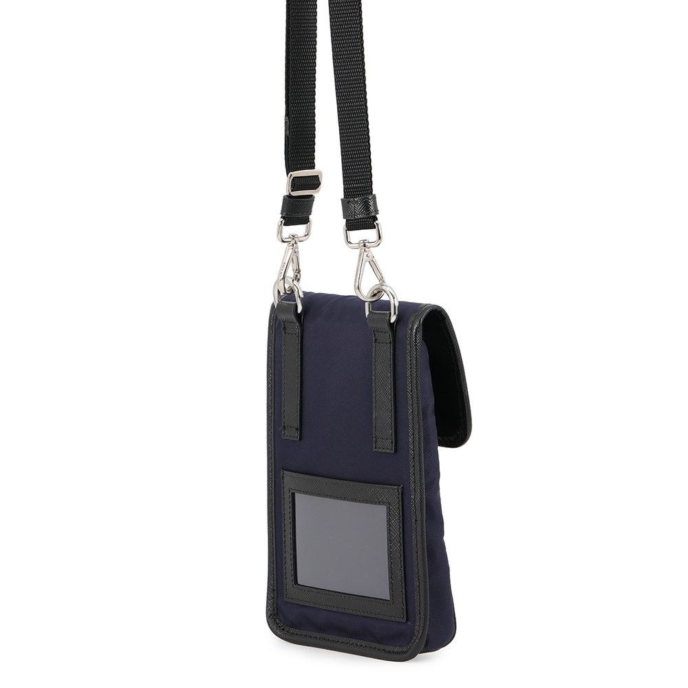 Prada Shoulder Bag Triangle Logo Canvas Leather — view 2
