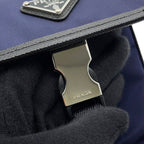 Prada Shoulder Bag Triangle Logo Canvas Leather — view 6