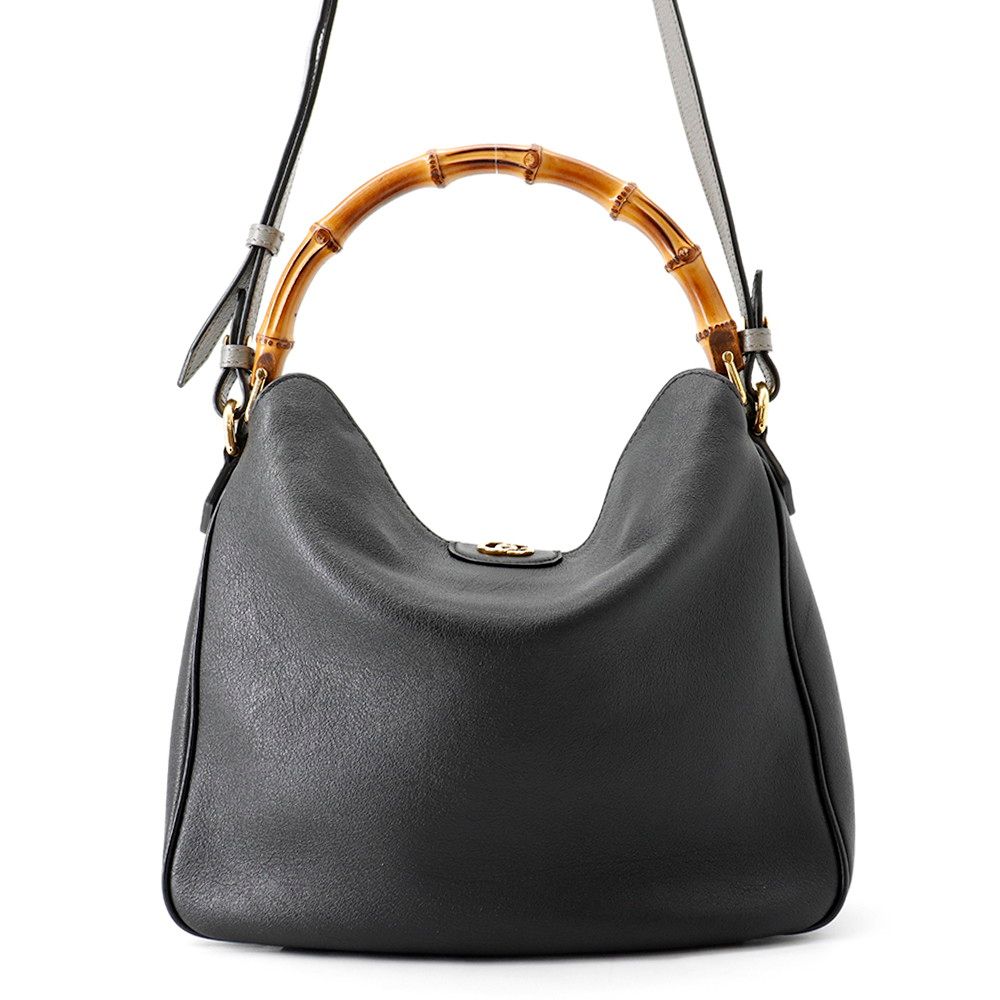 Gucci Handbag Diana Bamboo Medium Calfskin 2-Way Black