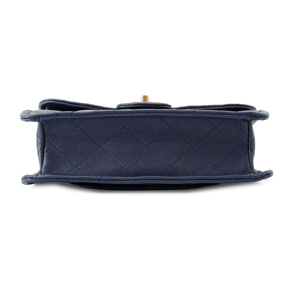 Chanel Chain Shoulder Bag Quilted CC Logo Caviar Leather Double — view 3