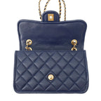 Chanel Chain Shoulder Bag Quilted CC Logo Caviar Leather Double — view 7