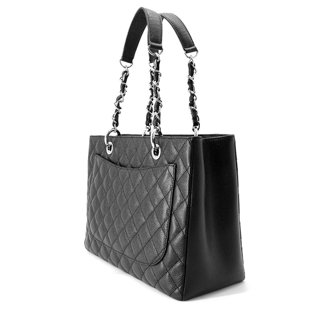 Chanel Chain Tote Bag CC Logo Quilted Grand Shopping GST Caviar Leather Shoulder — view 2