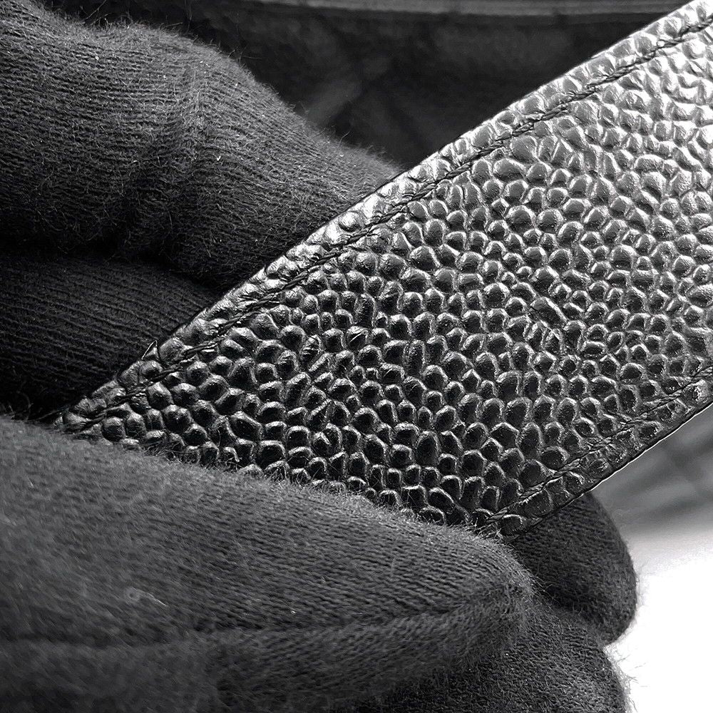 Chanel Chain Tote Bag CC Logo Quilted Grand Shopping GST Caviar Leather Shoulder — view 6