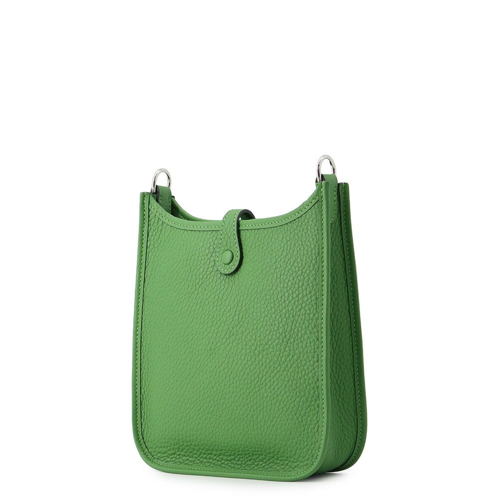 Hermes Shoulder Bag Evelyne TPM 111 Amazon Vert Yucca Silver Taurillon Clemence — view 2