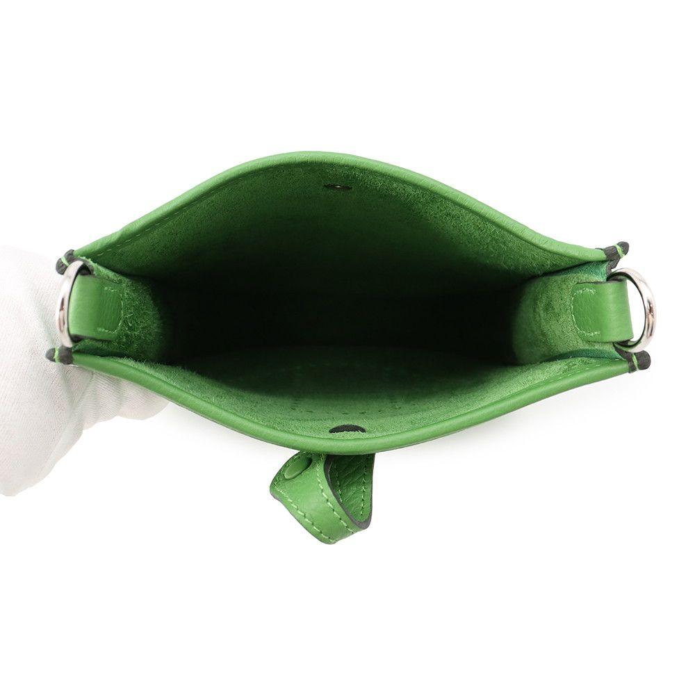 Hermes Shoulder Bag Evelyne TPM 111 Amazon Vert Yucca Silver Taurillon Clemence — view 5