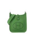 Hermes Shoulder Bag Evelyne TPM 111 Amazon Vert Yucca Silver Taurillon Clemence