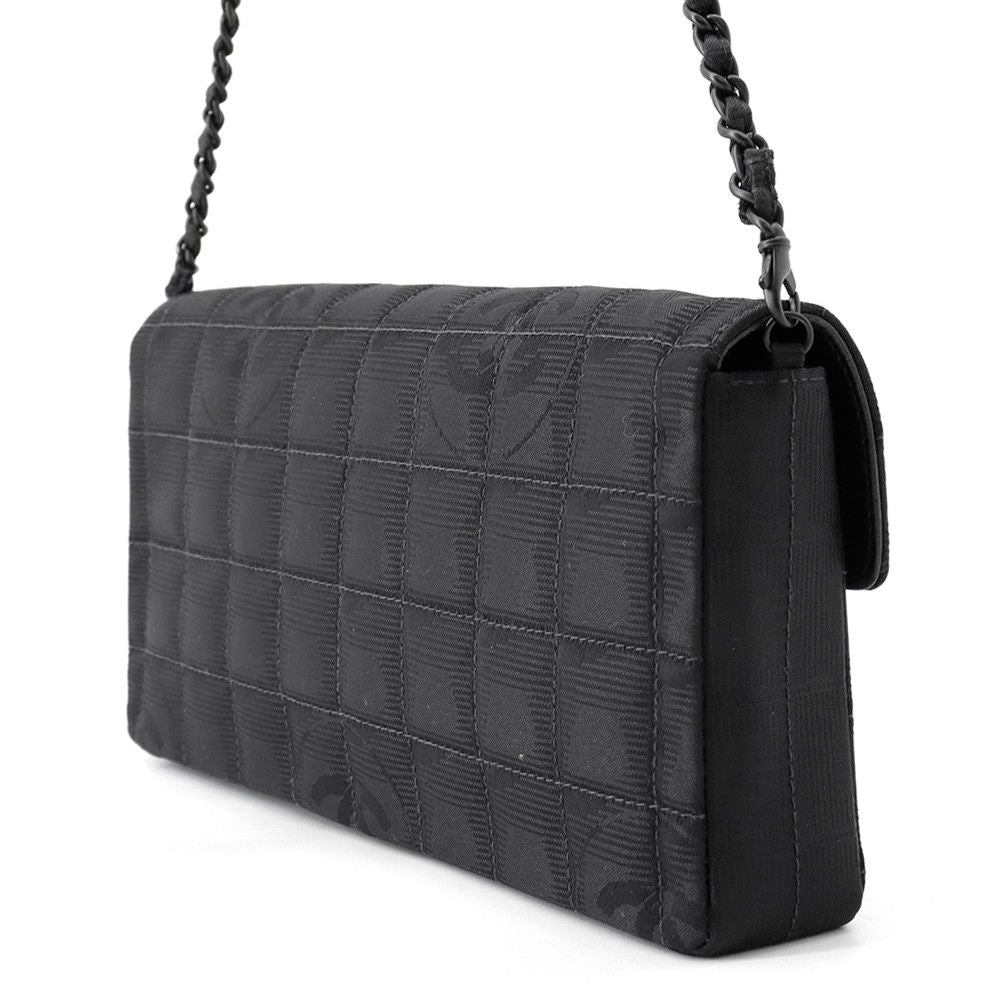 Chanel Chain Shoulder Bag New Travel Line CC Logo Nylon Black — view 2