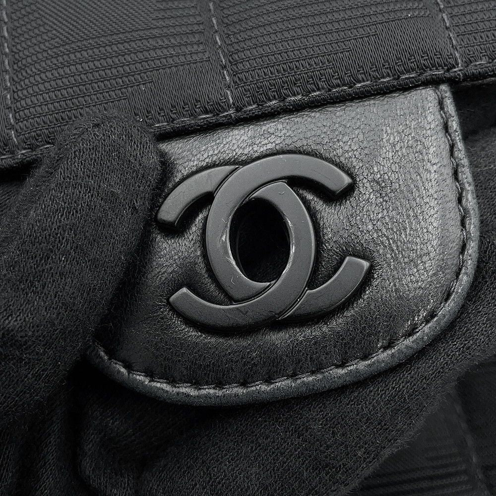 Chanel Chain Shoulder Bag New Travel Line CC Logo Nylon Black — view 8