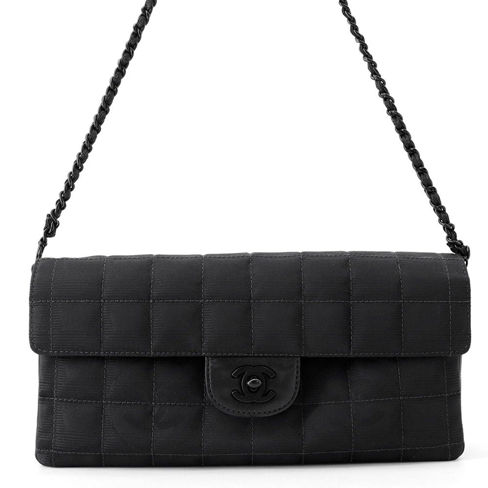 Chanel Chain Shoulder Bag New Travel Line CC Logo Nylon Black
