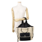 Chanel Tote Coco Neige Quilted CC Logo Fleece Drawstring Shearling Nylon 2-Way — view 4