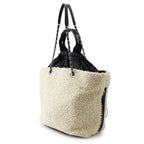 Chanel Tote Coco Neige Quilted CC Logo Fleece Drawstring Shearling Nylon 2-Way — view 2