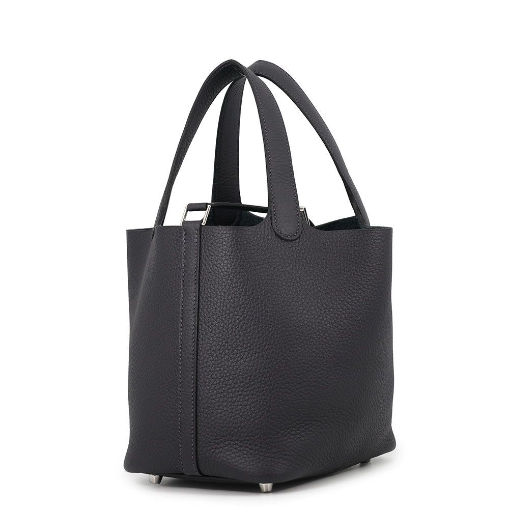 Hermes Handbag Picotin Lock PM Canvas Silver Taurillon Clemence — view 2