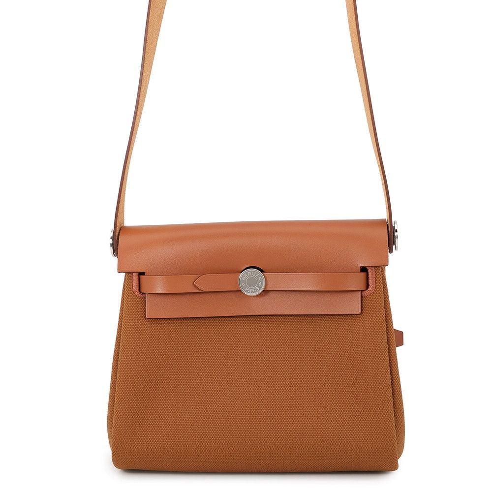 Hermes Shoulder Bag Herbag Zip Mini Forbe Silver Toile Hunter