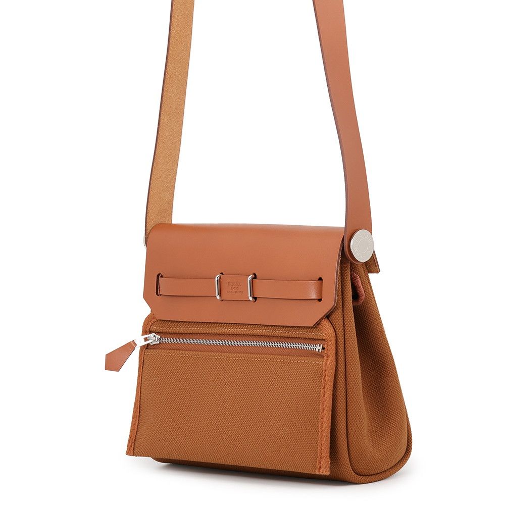 Hermes Shoulder Bag Herbag Zip Mini Forbe Silver Toile Hunter — view 2