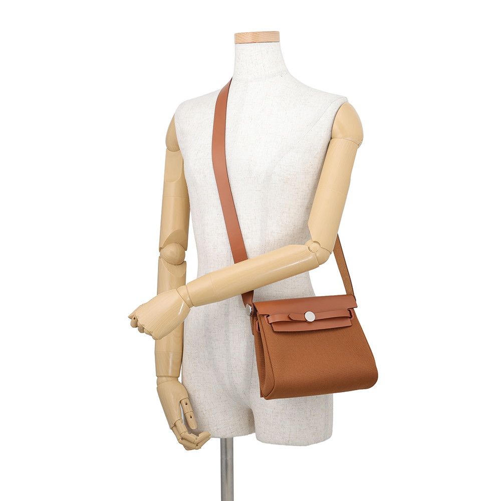 Hermes Shoulder Bag Herbag Zip Mini Forbe Silver Toile Hunter — view 4