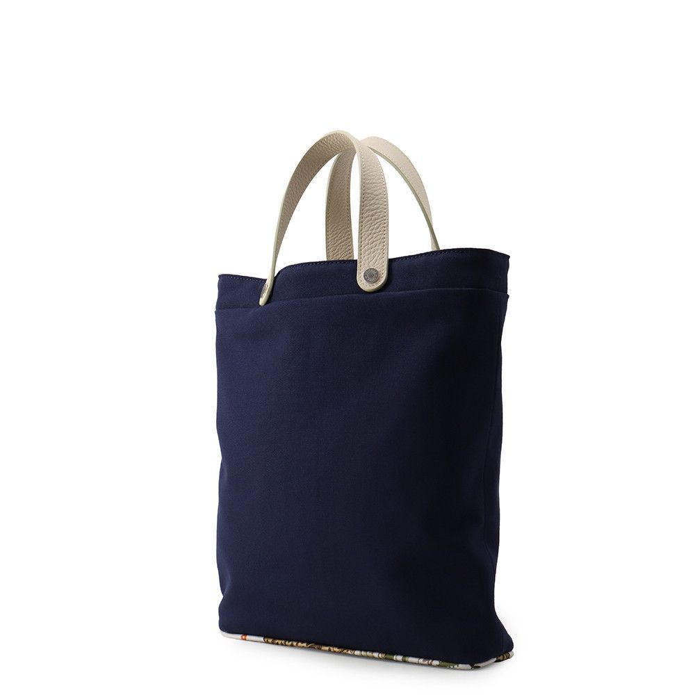 Hermes Tote Bag Petit H Navy Beton Silver Toile H Taurillon Clemence — view 2