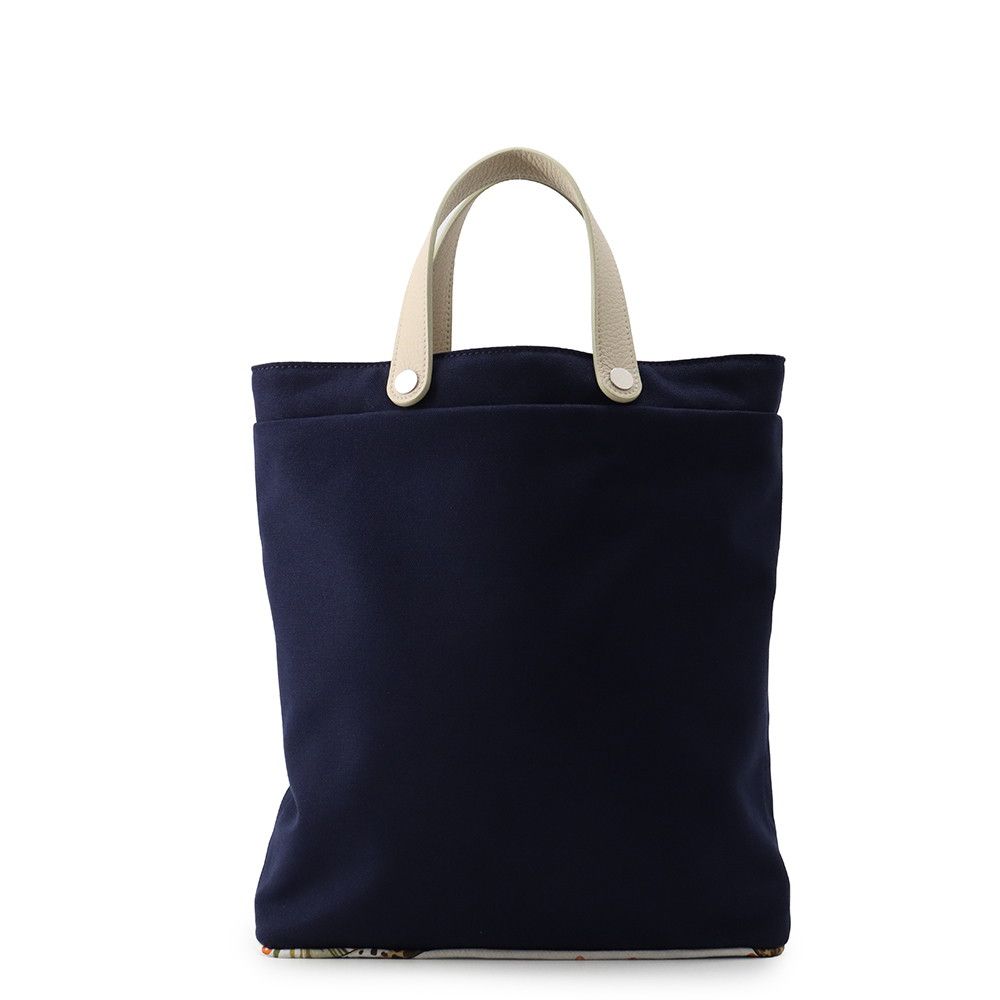 Hermes Tote Bag Petit H Navy Beton Silver Toile H Taurillon Clemence