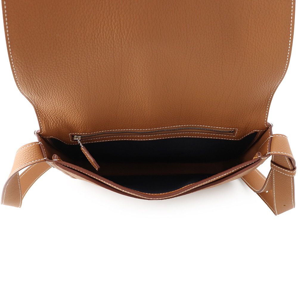 Hermes Shoulder Bag Steve Wright Junior Gold Silver Togo — view 5