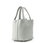 Hermes Handbag Picotin Lock PM Blue Pale Silver Taurillon Clemence — view 2