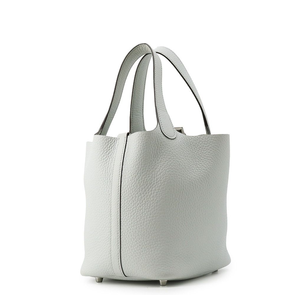 Hermes Handbag Picotin Lock PM Blue Pale Silver Taurillon Clemence — view 2