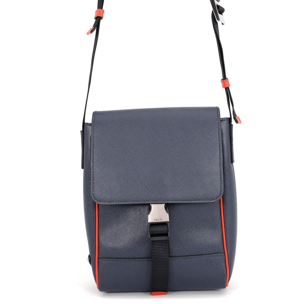 Prada Shoulder Bag Triangle Logo Saffiano Leather
