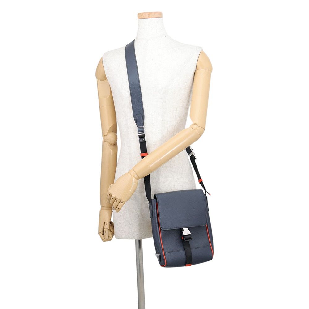 Prada Shoulder Bag Triangle Logo Saffiano Leather — view 4