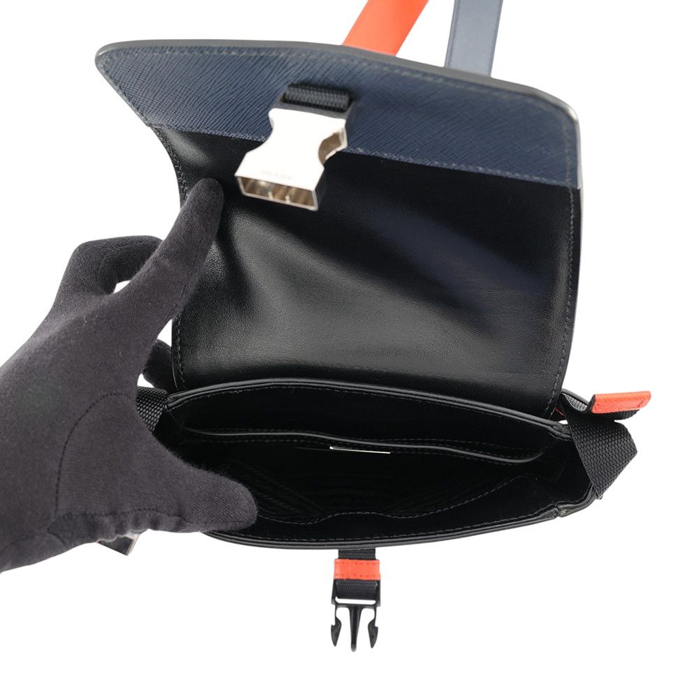 Prada Shoulder Bag Triangle Logo Saffiano Leather — view 6