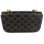 Celine Shoulder Bag Triomphe Chain Brown Gold — view 2