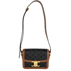 Celine Shoulder Bag Teen Triomphe Crossbody Leather Brown Gold