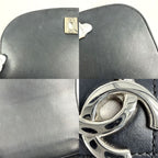Chanel 2-Way Quilted CC Logo Chain Shoulder Bag Crossbody Leather Black Silver — view 7