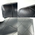 Chanel 2-Way Quilted CC Logo Chain Shoulder Bag Crossbody Leather Black Silver — view 6