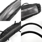 Prada Handbag Triangle Logo Faux Fur Black Silver — view 6