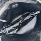 Prada Handbag Triangle Logo Faux Fur Black Silver — view 4