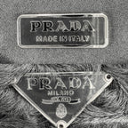 Prada Handbag Triangle Logo Faux Fur Black Silver — view 5