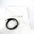 Dior 2-Way Cannage Lady Medium Shoulder Bag Crossbody Patent Calfskin Black Gold — view 7