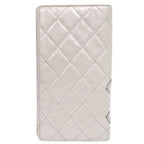 Chanel CC Logo Cambon Line Leather Silver Wallet — view 3