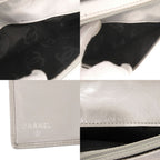 Chanel CC Logo Cambon Line Leather Silver Wallet — view 7