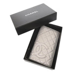 Chanel CC Logo Cambon Line Leather Silver Wallet — view 2