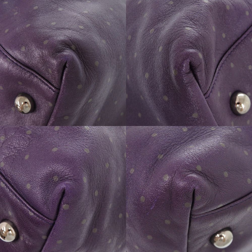 Loewe Calle GM Leather Purple Tote Bag — view 4