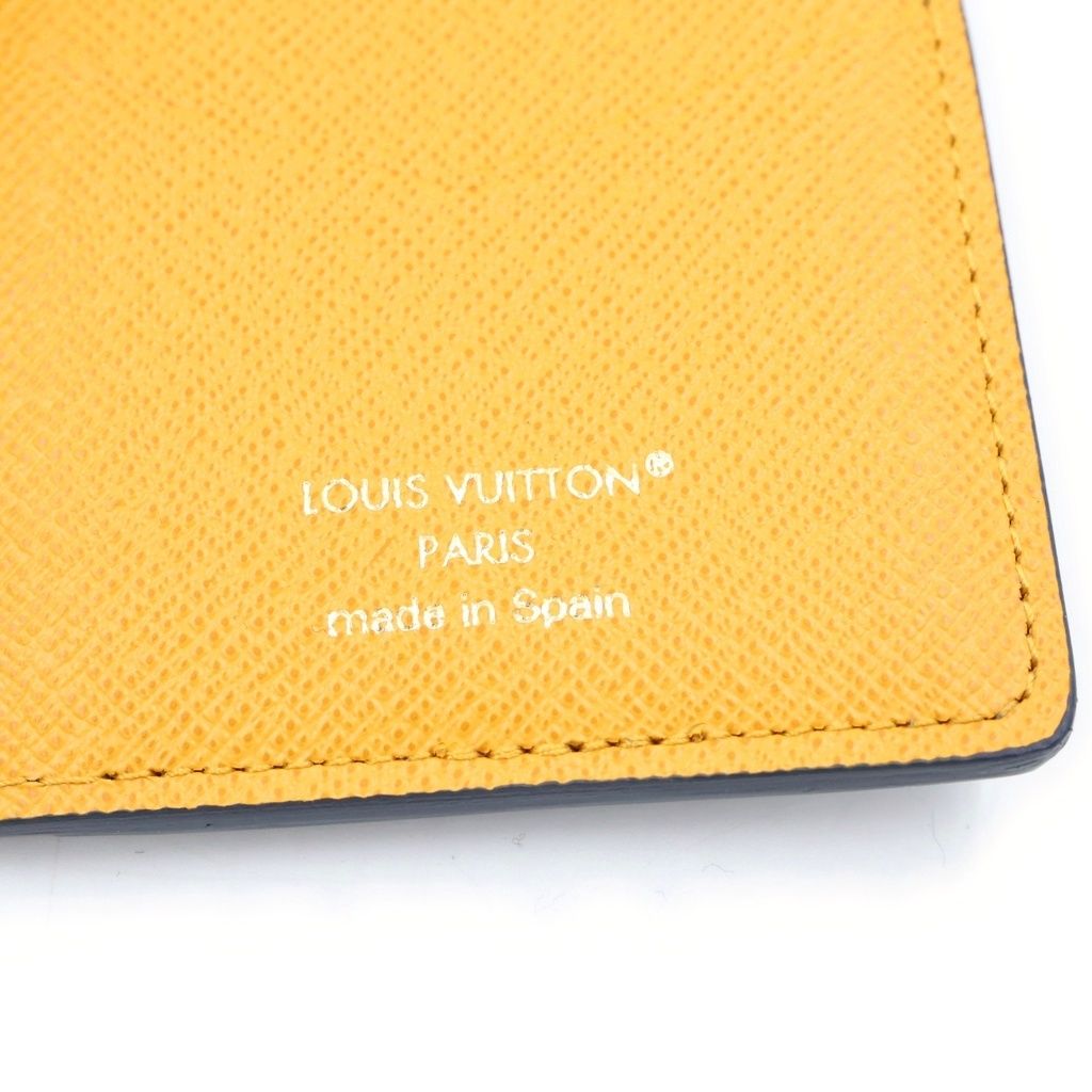 Louis Vuitton Monogram Heritage Card Case Slim Stripe Leather Business Navy — view 5