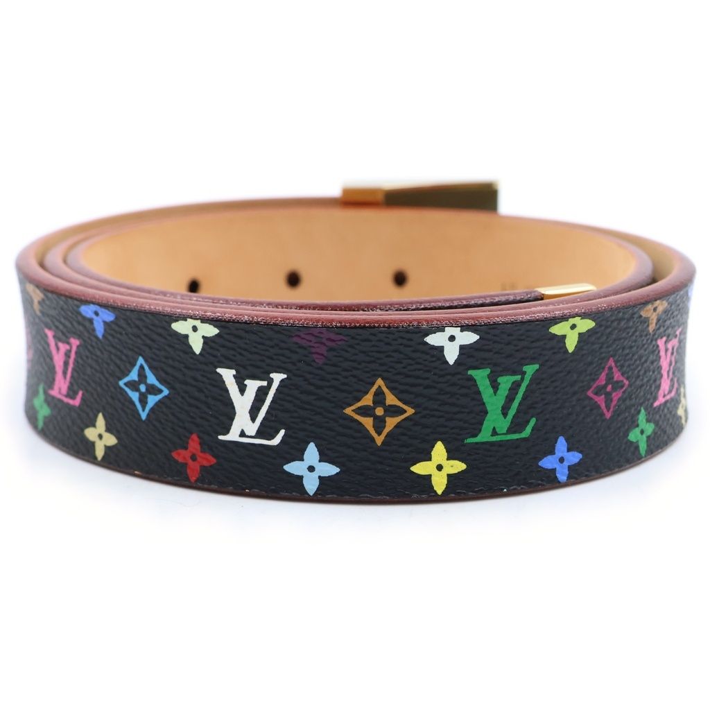 Louis Vuitton Monogram Multicolor Ceinture Carre Belt Black Leather — view 2